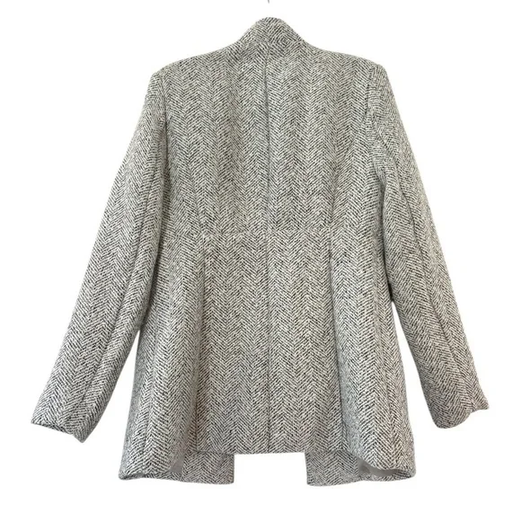 VICI Heather Gray Herringbone Mid Length Open Coat Size Medium